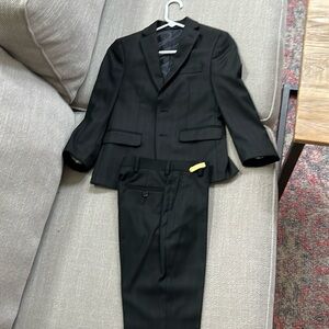 Boys black with subtle plaid, Ralph Lauren suit